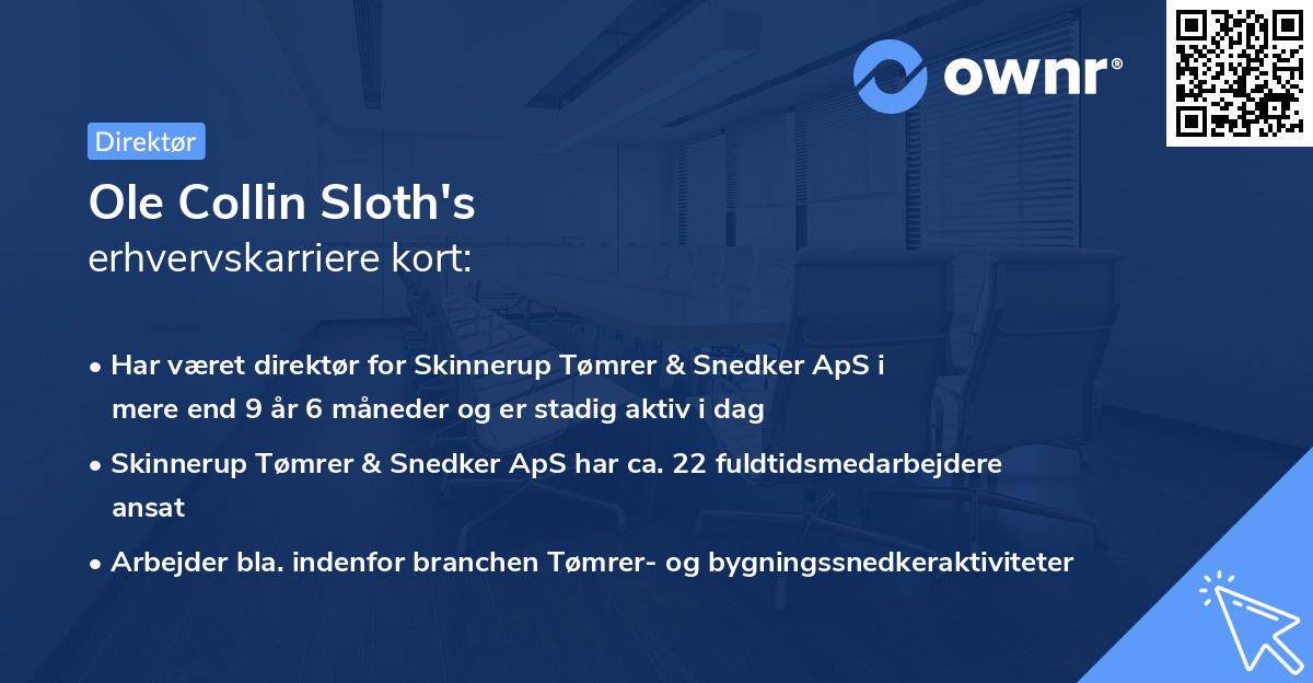 Ole Collin Sloth's erhvervskarriere kort