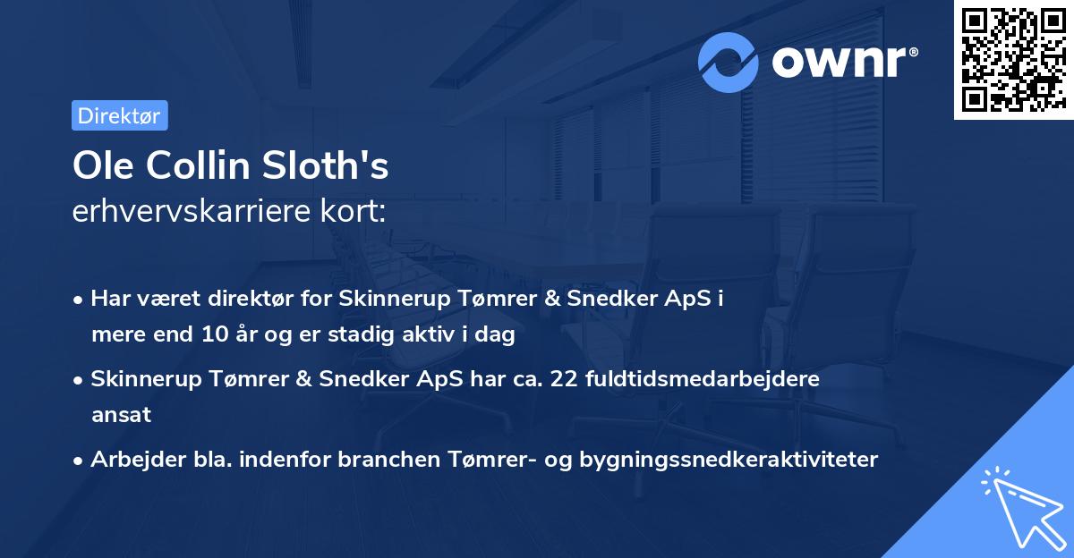 Ole Collin Sloth's erhvervskarriere kort