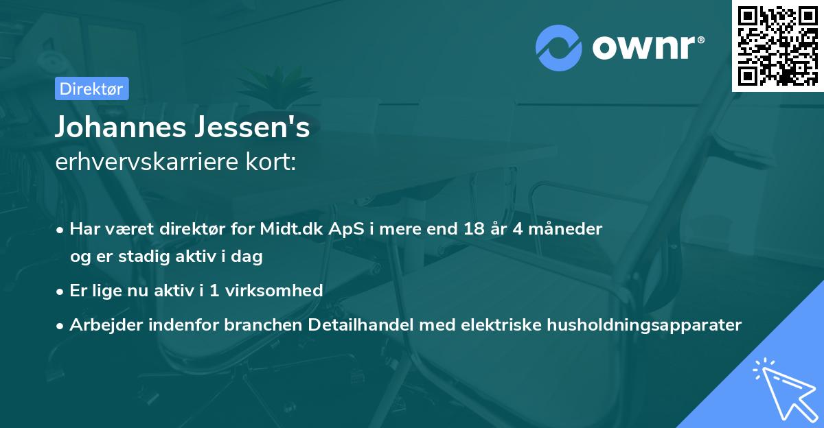 Johannes Jessen's erhvervskarriere kort
