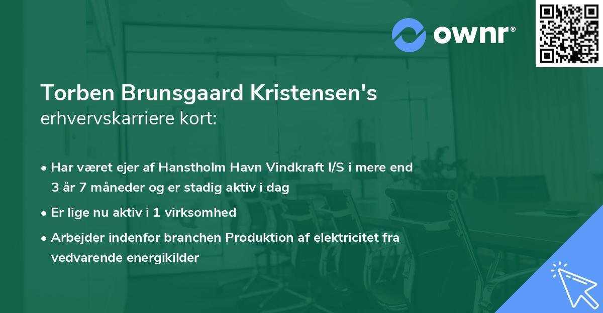 Torben Brunsgaard Kristensen's erhvervskarriere kort