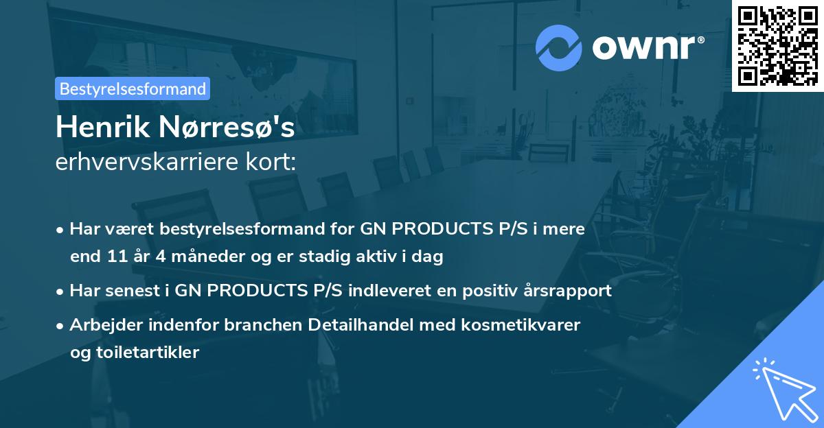 Henrik Nørresø's erhvervskarriere kort