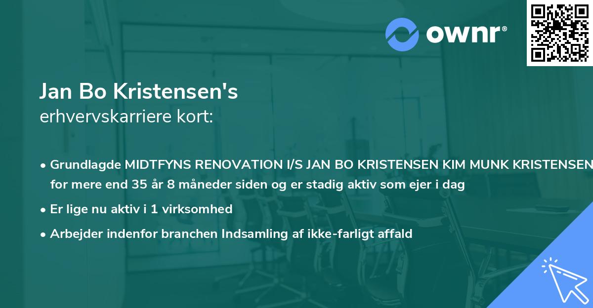 Jan Bo Kristensen's erhvervskarriere kort