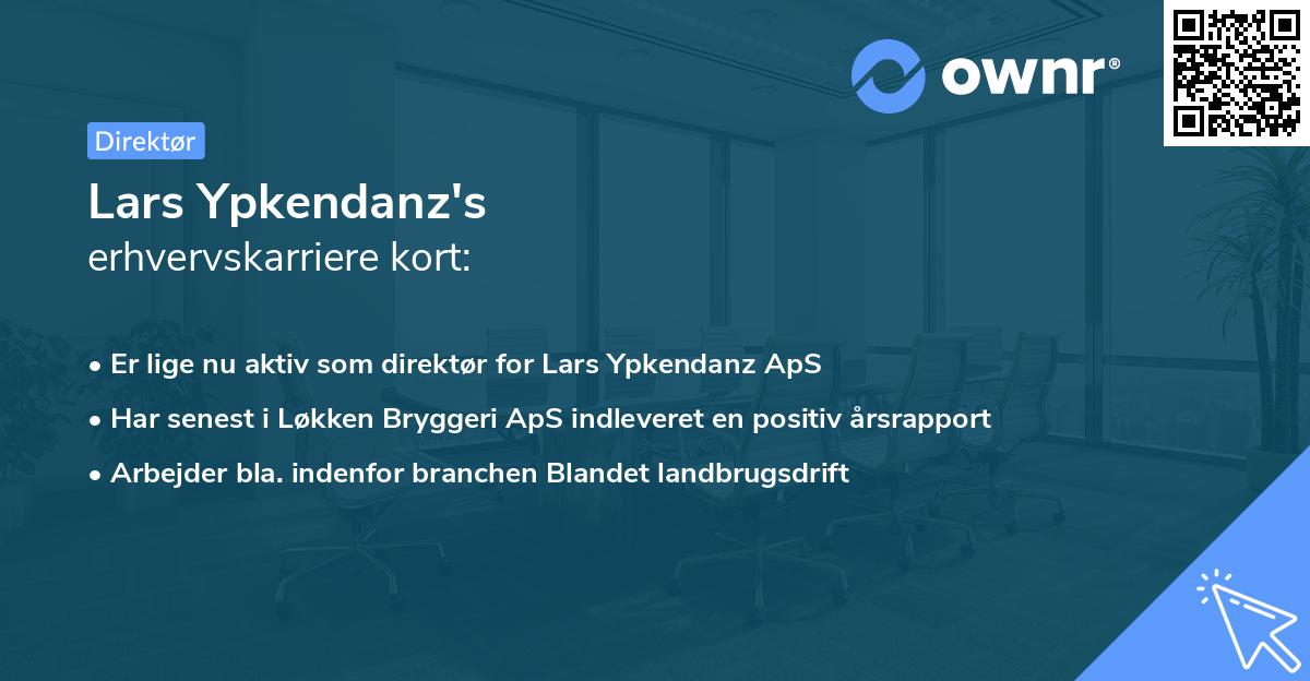 Lars Ypkendanz's erhvervskarriere kort