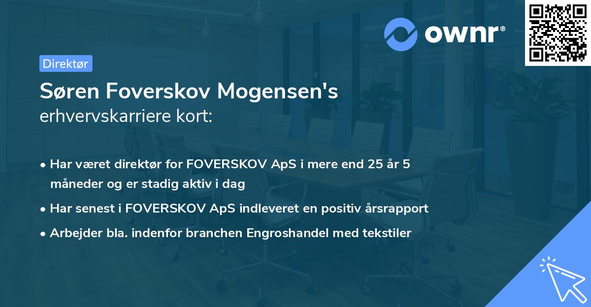 Søren Foverskov Mogensen's erhvervskarriere kort
