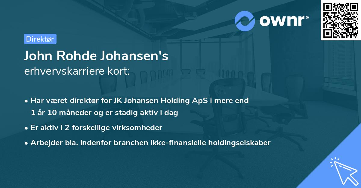 John Rohde Johansen's erhvervskarriere kort