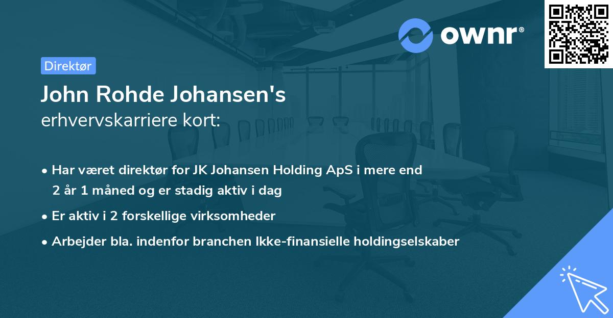 John Rohde Johansen's erhvervskarriere kort
