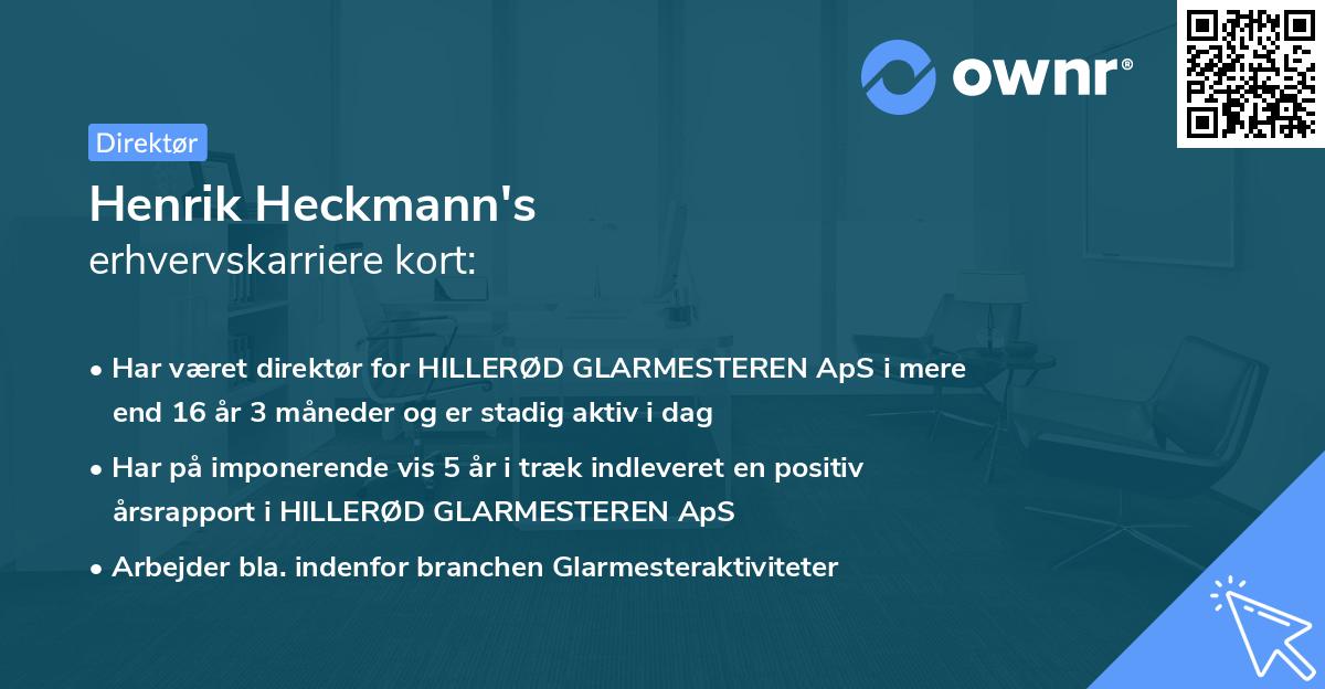 Henrik Heckmann's erhvervskarriere kort