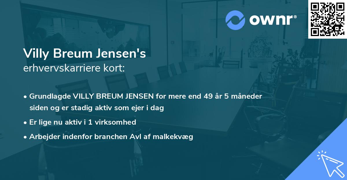 Villy Breum Jensen's erhvervskarriere kort