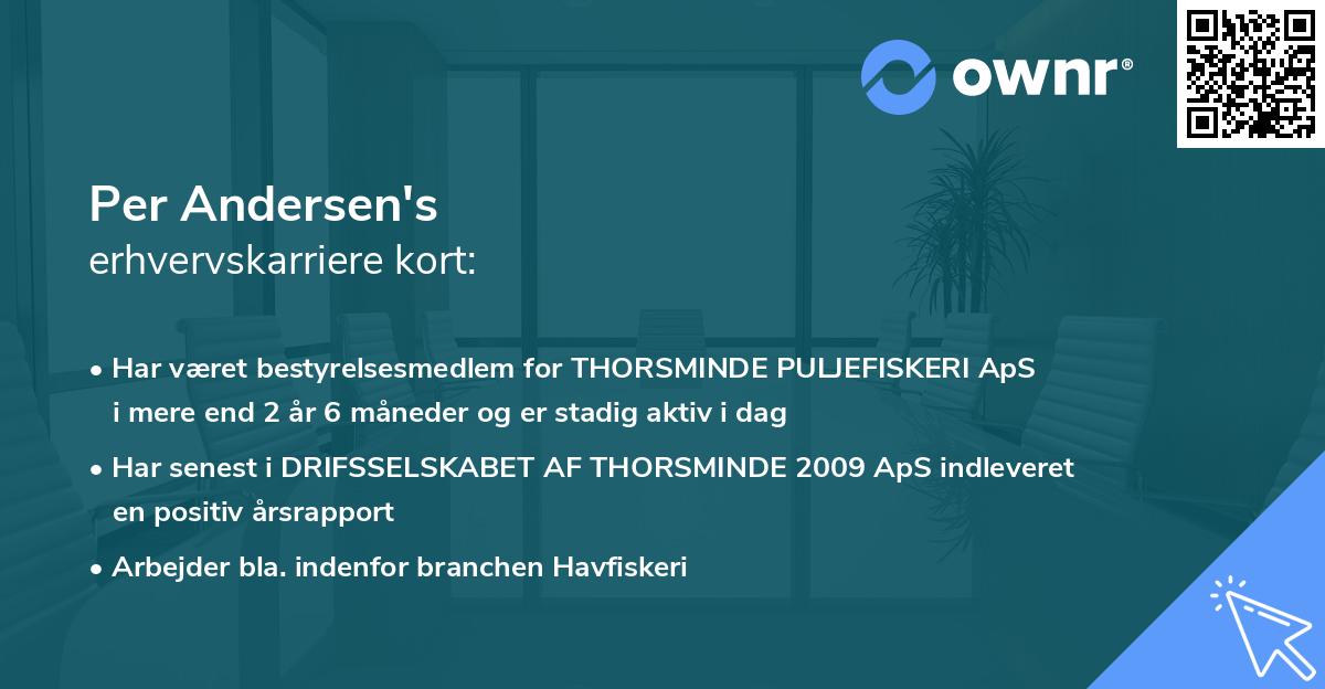 Per Andersen's erhvervskarriere kort