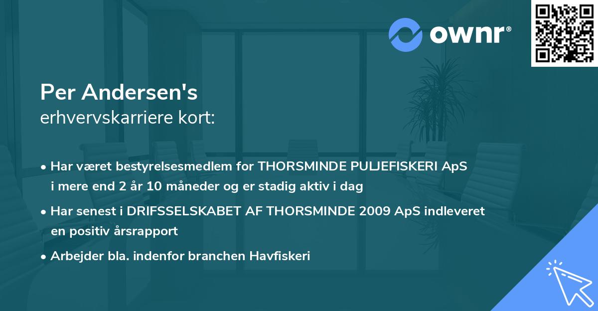 Per Andersen's erhvervskarriere kort