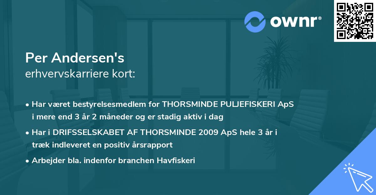 Per Andersen's erhvervskarriere kort