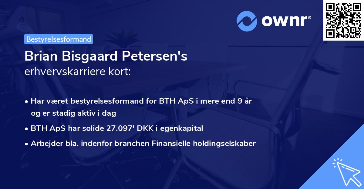 Brian Bisgaard Petersen's erhvervskarriere kort