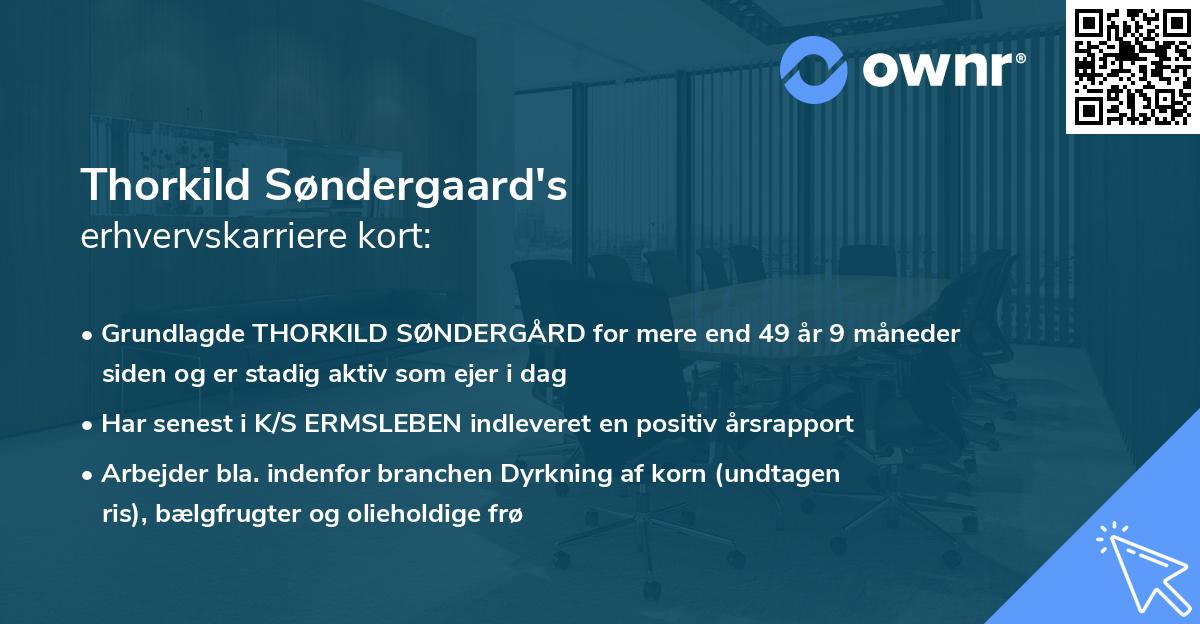 Thorkild Søndergaard's erhvervskarriere kort