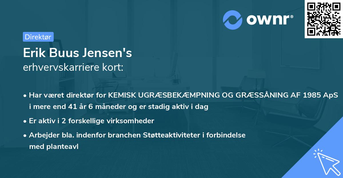 Erik Buus Jensen's erhvervskarriere kort