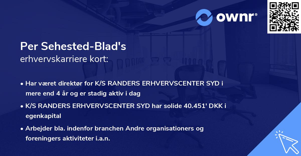 Per Sehested-Blad's erhvervskarriere kort