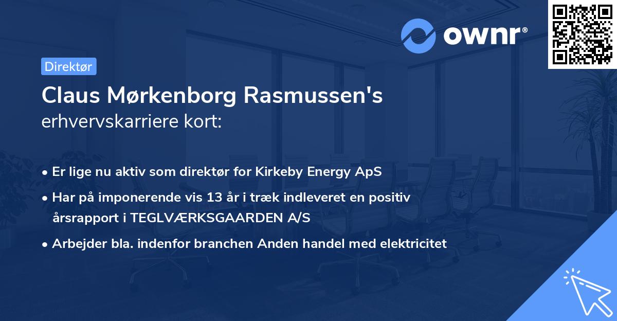 Claus Mørkenborg Rasmussen's erhvervskarriere kort