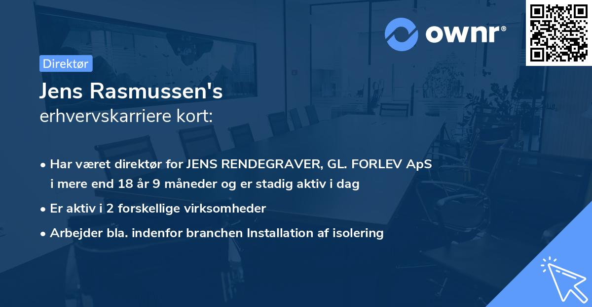 Jens Rasmussen's erhvervskarriere kort