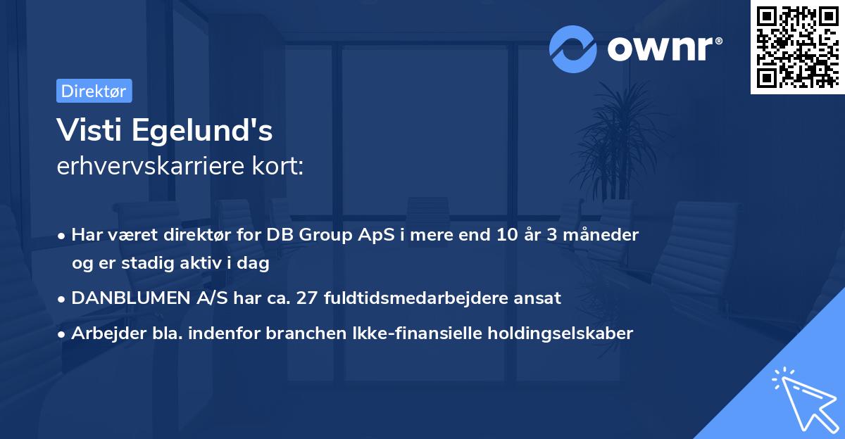 Visti Egelund's erhvervskarriere kort