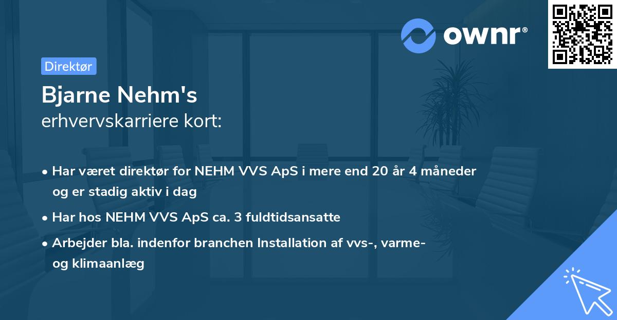 Bjarne Nehm's erhvervskarriere kort