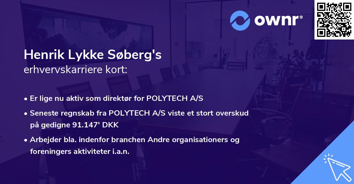 Henrik Lykke Søberg's erhvervskarriere kort