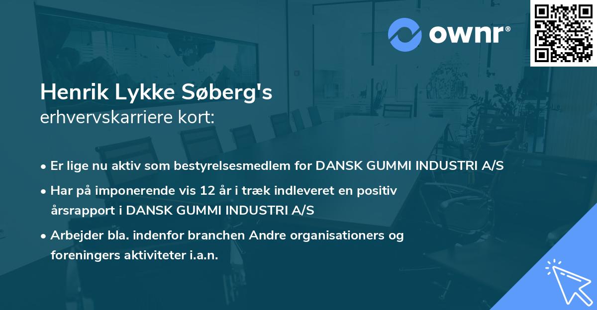 Henrik Lykke Søberg's erhvervskarriere kort