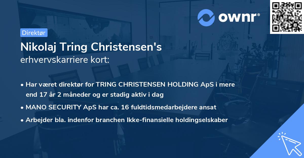 Nikolaj Tring Christensen's erhvervskarriere kort