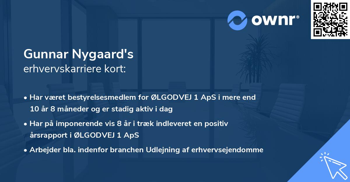 Gunnar Nygaard's erhvervskarriere kort