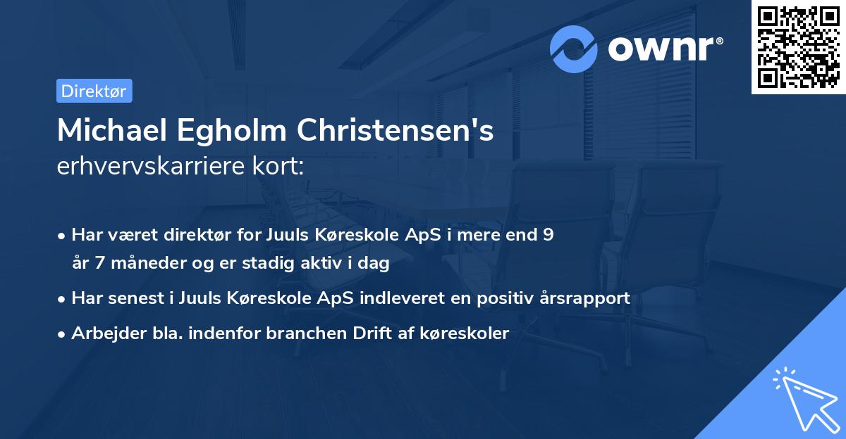 Michael Egholm Christensen's erhvervskarriere kort