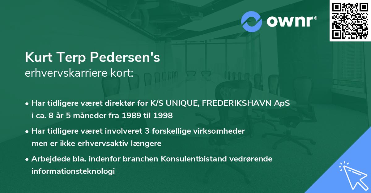 Kurt Terp Pedersen's erhvervskarriere kort