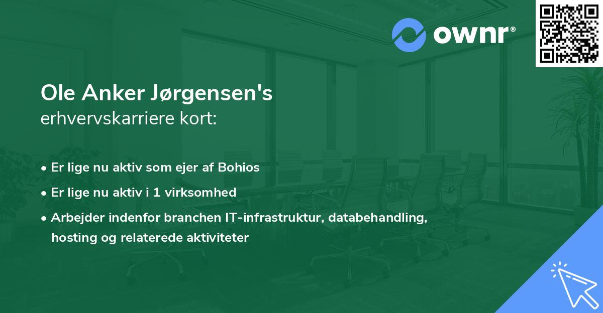 Ole Anker Jørgensen's erhvervskarriere kort
