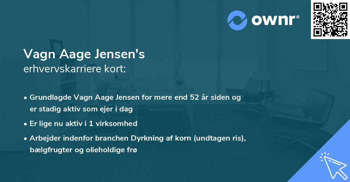 Vagn Aage Jensen's erhvervskarriere kort