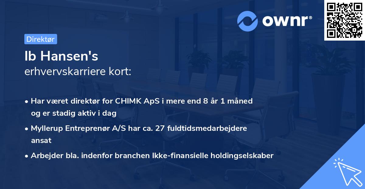 Ib Hansen's erhvervskarriere kort