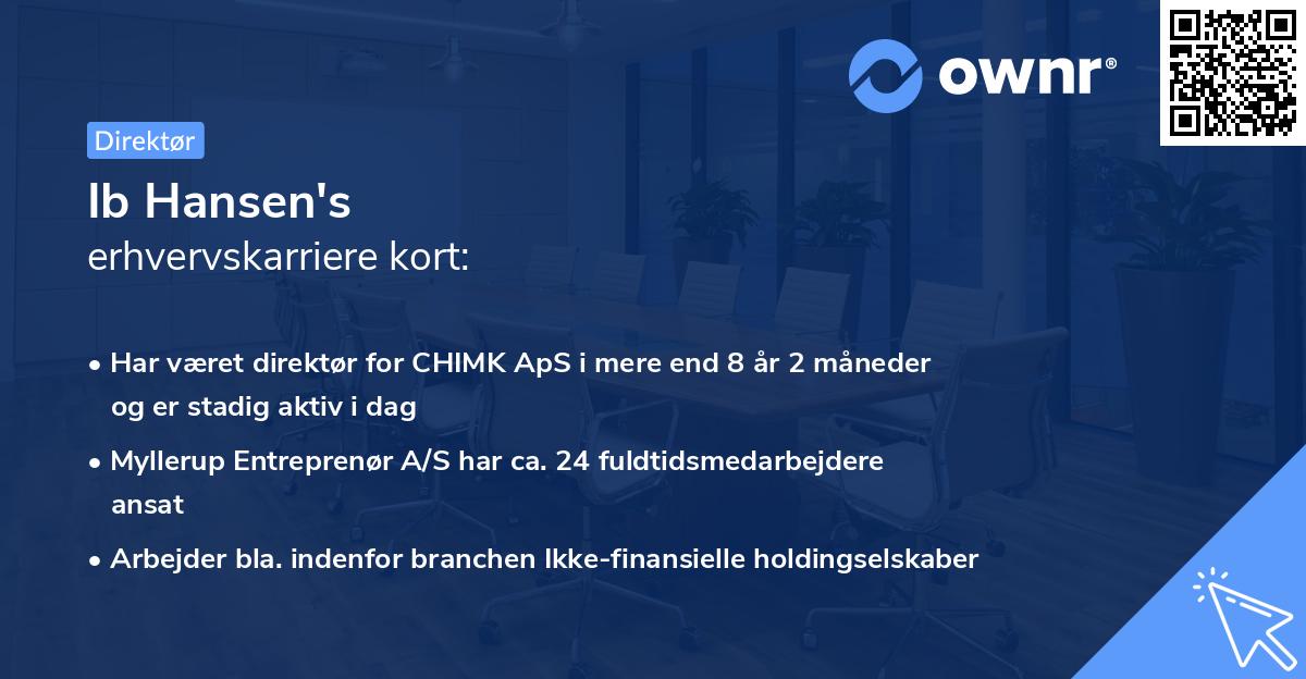 Ib Hansen's erhvervskarriere kort