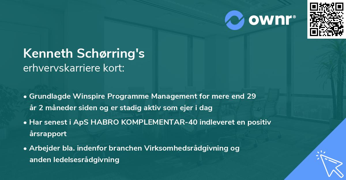 Kenneth Schørring's erhvervskarriere kort