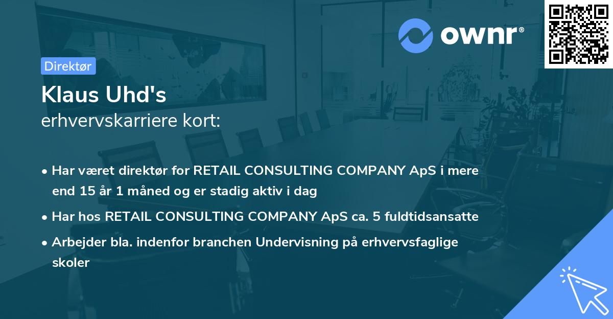 Klaus Uhd's erhvervskarriere kort