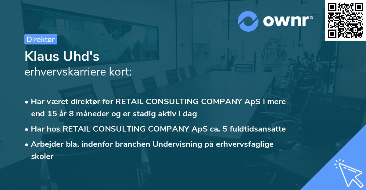 Klaus Uhd's erhvervskarriere kort