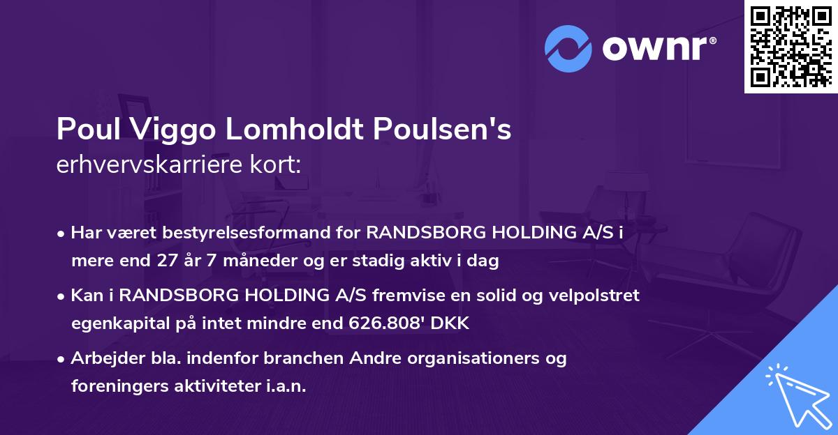 Poul Viggo Lomholdt Poulsen's erhvervskarriere kort