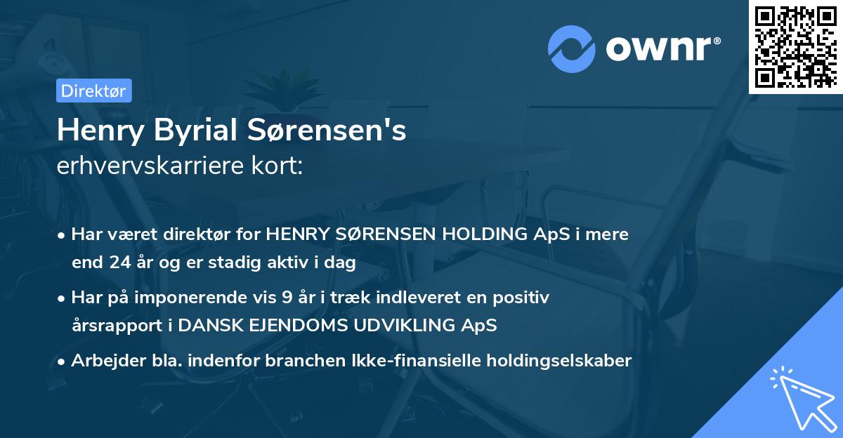 Henry Byrial Sørensen's erhvervskarriere kort