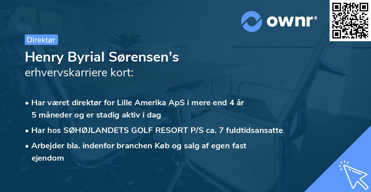Henry Byrial Sørensen's erhvervskarriere kort