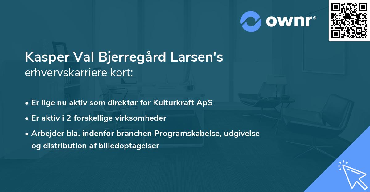 Kasper Val Bjerregård Larsen's erhvervskarriere kort