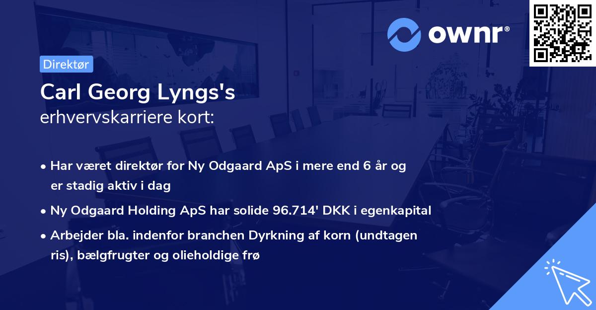 Carl Georg Lyngs's erhvervskarriere kort