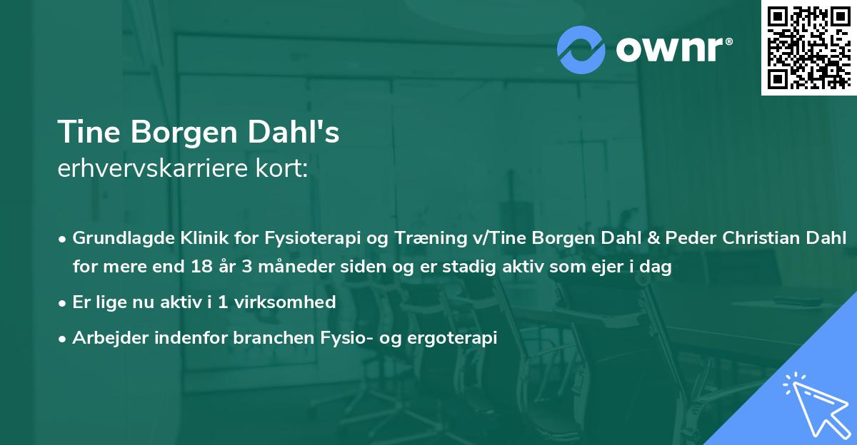 Tine Borgen Dahl's erhvervskarriere kort