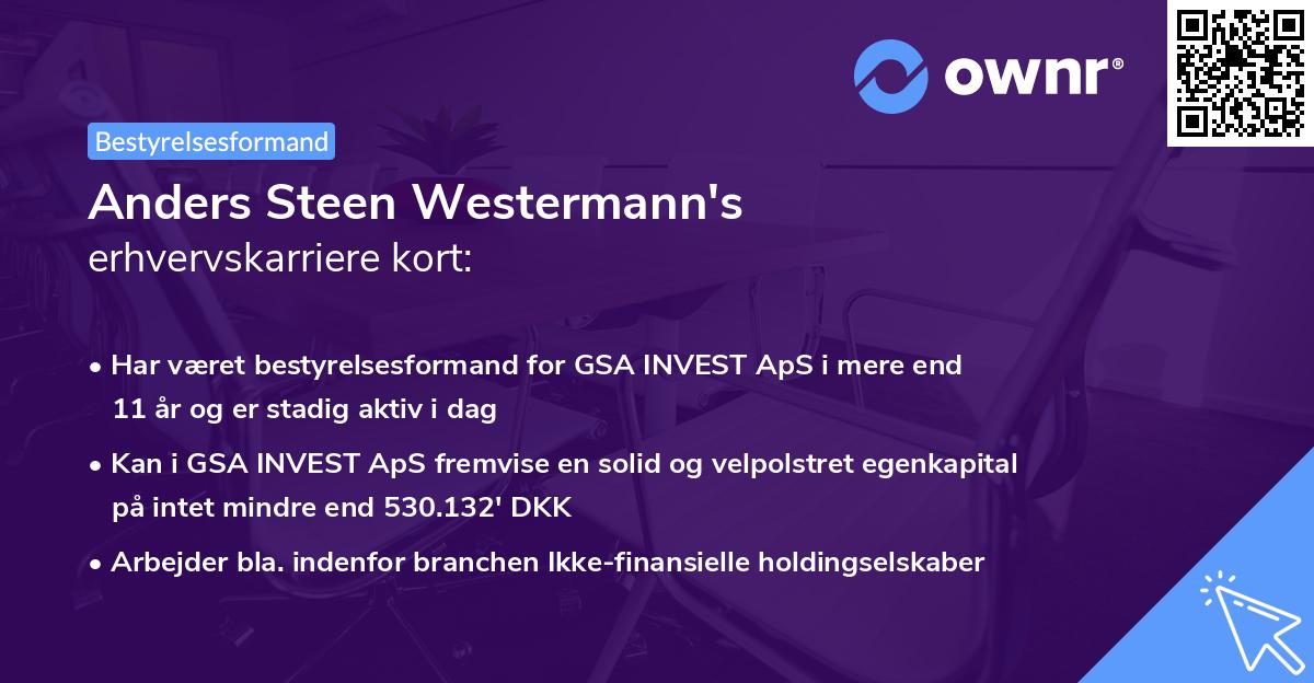 Anders Steen Westermann's erhvervskarriere kort