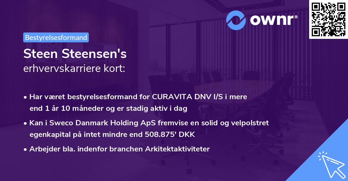 Steen Steensen's erhvervskarriere kort