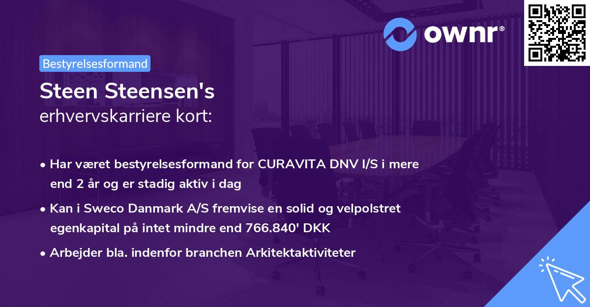 Steen Steensen's erhvervskarriere kort