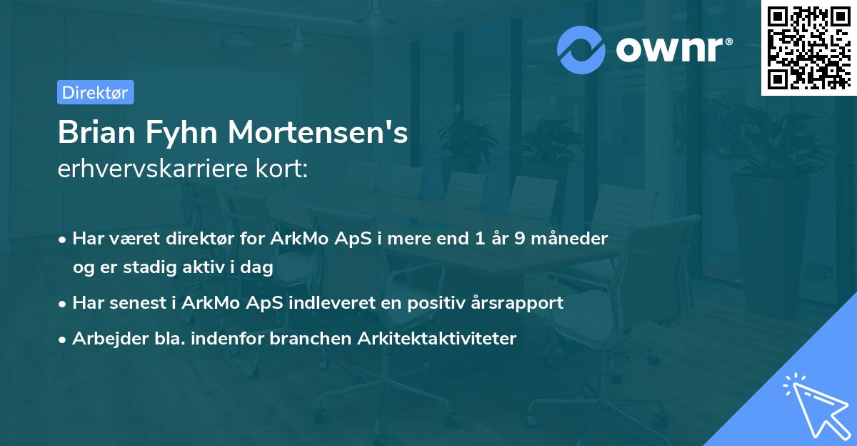 Brian Fyhn Mortensen's erhvervskarriere kort