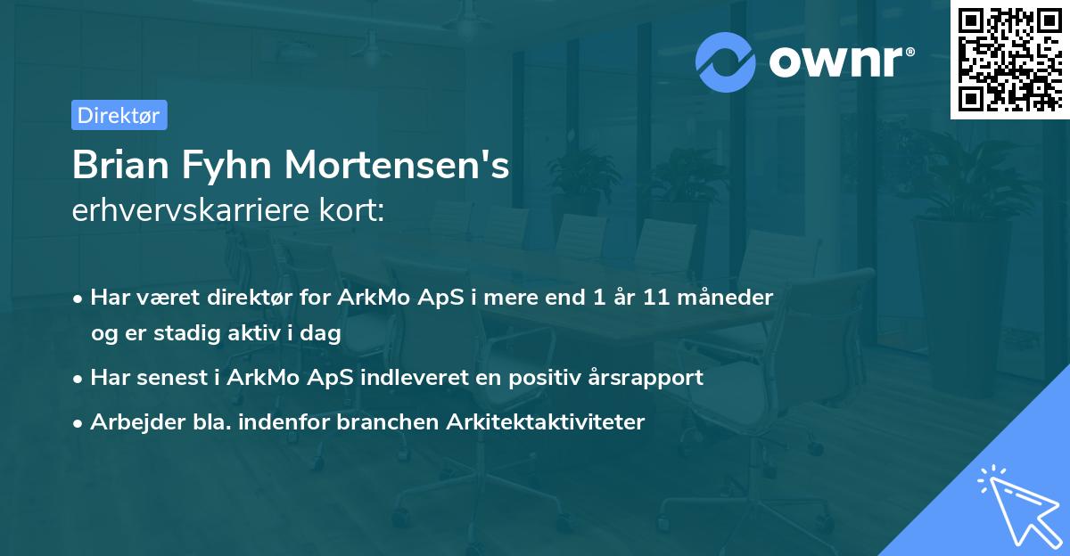 Brian Fyhn Mortensen's erhvervskarriere kort