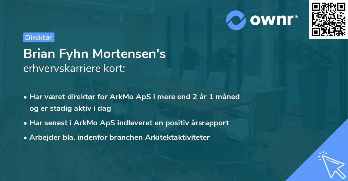 Brian Fyhn Mortensen's erhvervskarriere kort