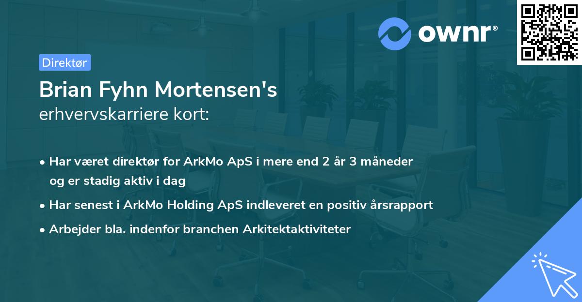 Brian Fyhn Mortensen's erhvervskarriere kort