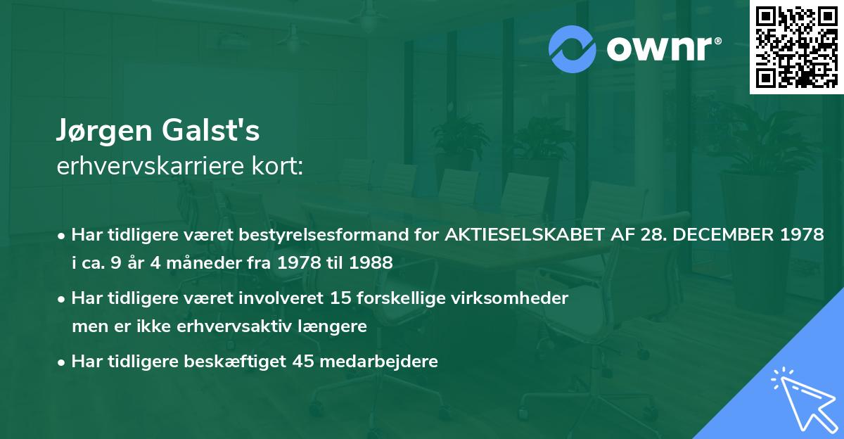 Jørgen Galst's erhvervskarriere kort